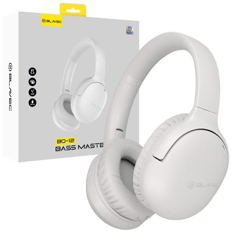 Ακουστικά Blavec Over-Ear Bluetooth Headphones BO-12 Bass Master ANC White Ακουστικά Blavec Over-Ear Bluetooth Headphones BO-12 Bass Master ANC White