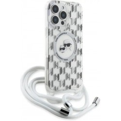 Θήκη Karl Lagerfeld IML Monogram Crossbody K&CH Heads MagSafe Case Apple iPhone 16 Pro Max (6.9") Transparent
