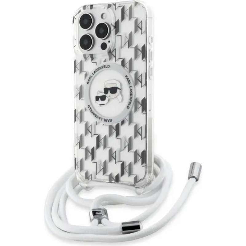 Θήκη Karl Lagerfeld IML Monogram Crossbody K&CH Heads MagSafe Case Apple iPhone 16 Pro Max (6.9") Transparent