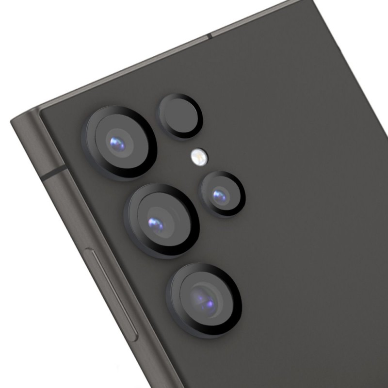 Γυαλί Προστασίας OBAL:ME Camera Lens with Metal Ring  and Positioning Plate  Samsung Galaxy S24 Ultra 5G SM-S928 Tempered Glass 9H AntiCrash / AntiShock Titanium Black