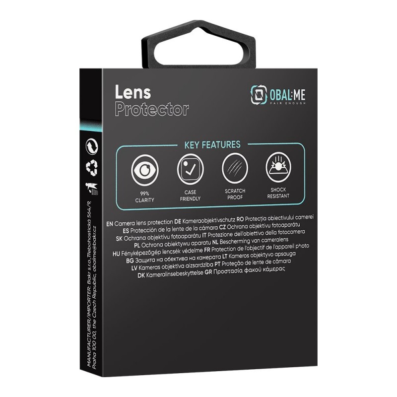 Γυαλί Προστασίας OBAL:ME Camera Lens with Metal Ring  and Positioning Plate  Samsung Galaxy S24 Ultra 5G SM-S928 Tempered Glass 9H AntiCrash / AntiShock Titanium Black