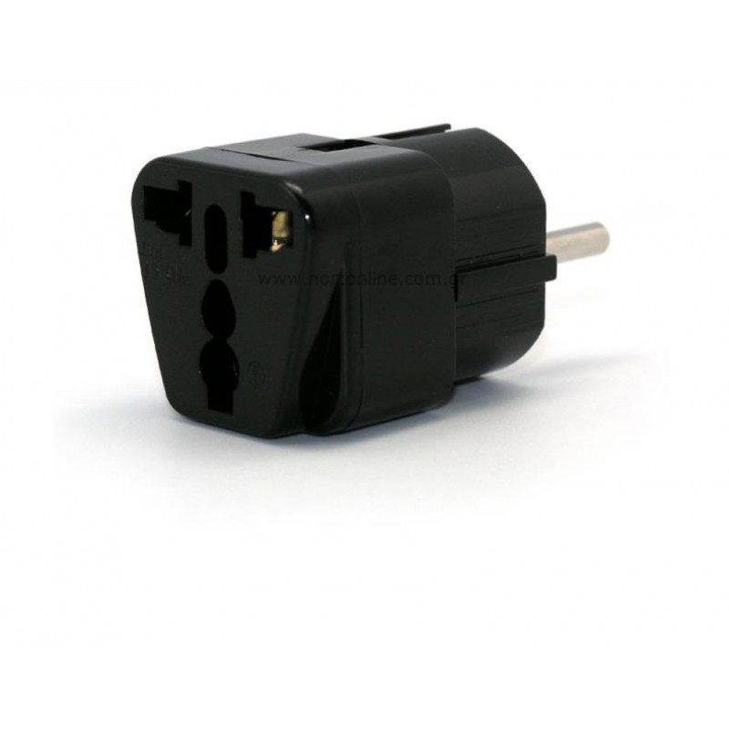 Αντάπτορας 3-pin UK & US to Europe Power Plug Charger Travel Adapter Black