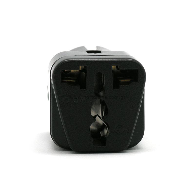 Αντάπτορας 3-pin UK & US to Europe Power Plug Charger Travel Adapter Black
