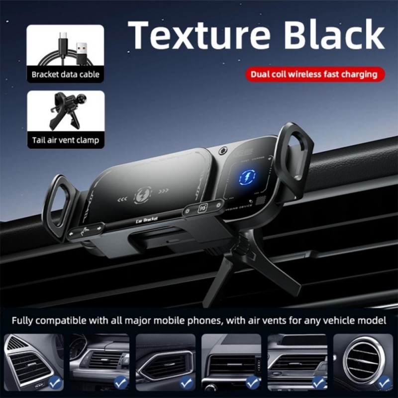 Βάση Αυτοκινήτου Ασύρματης Φόρτισης XO Car Holder Dashboard 15W WX043 Black
