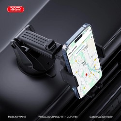 Βάση Αυτοκινήτου Ασύρματης Φόρτισης XO Car Holder Dashboard 15W WX043 Black