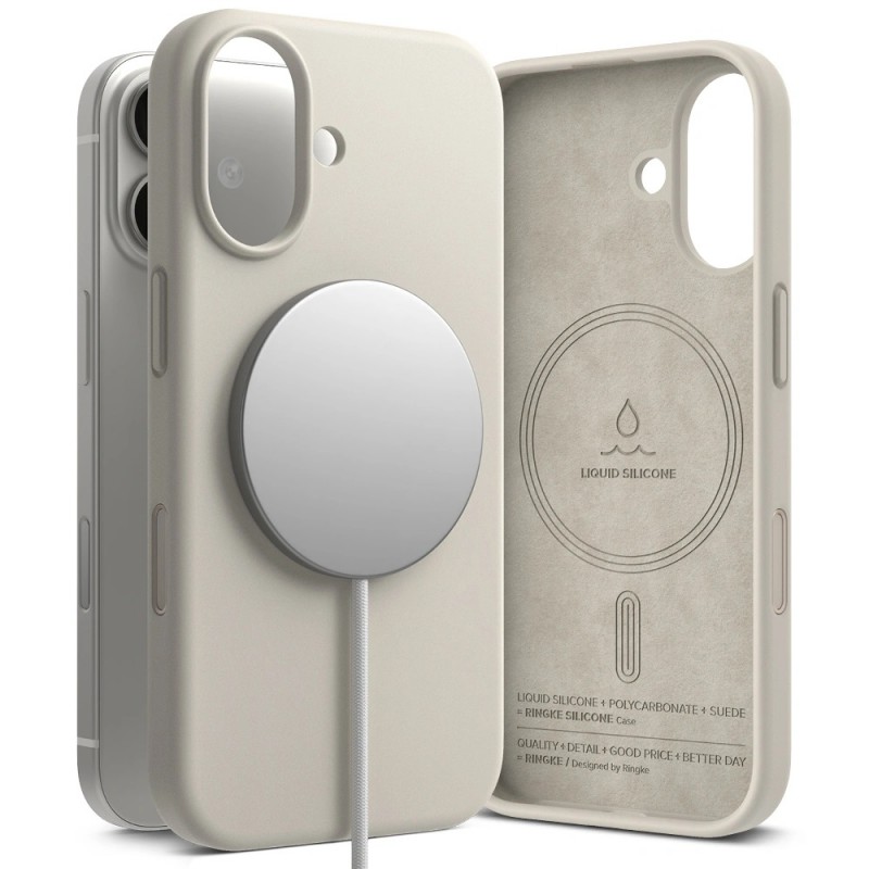 Θήκη Ringke Silicone Magnetic Magsafe For iPhone 17 (6.3") Beige