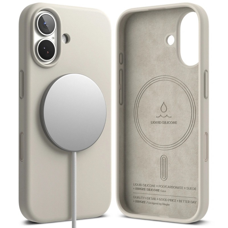 Θήκη Ringke Silicone Magnetic Magsafe For iPhone 17 (6.3") Beige