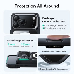 Θήκη ESR Classic Hybrid Kickstand Magsafe Cover For iPhone 17 Pro Max (6.9") Clear/Black