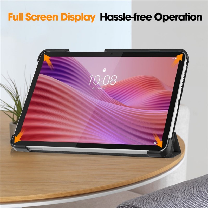 Θήκη Custer Texture 3-Fold Holder Leather Smart Case Lenovo Tab One / Tab K9 8.7"  Black