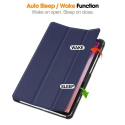 Θήκη Custer Texture 3-Fold Holder Leather Smart Case Lenovo Tab One / Tab K9 8.7"  Blue