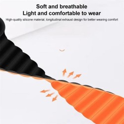 Ανταλλακτικό λουράκι Magnetic Band QuickFit Huawei Watch Fit 3 / 4 / 4 Pro Silicone White / Orange