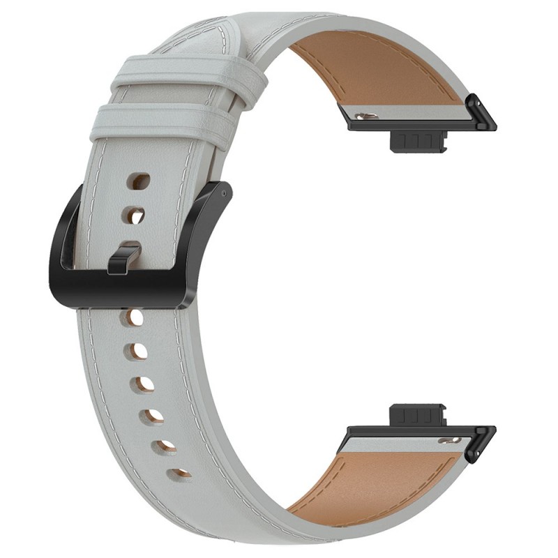 Ανταλλακτικό λουράκι Leather Watch Band Huawei Watch Fit 3 / 4 / 4 Pro Grey