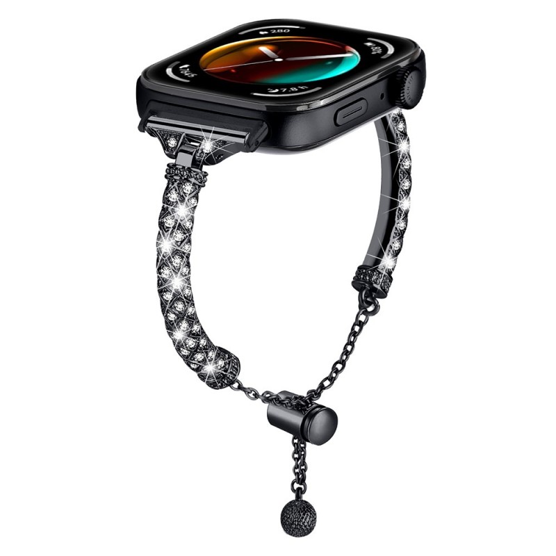 Ανταλλακτικό λουράκι Metal Diamond Watch Band Huawei Watch Fit 3 / 4 / 4 Pro Black