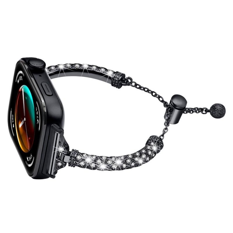 Ανταλλακτικό λουράκι Metal Diamond Watch Band Huawei Watch Fit 3 / 4 / 4 Pro Black