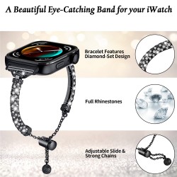 Ανταλλακτικό λουράκι Metal Diamond Watch Band Huawei Watch Fit 3 / 4 / 4 Pro Black