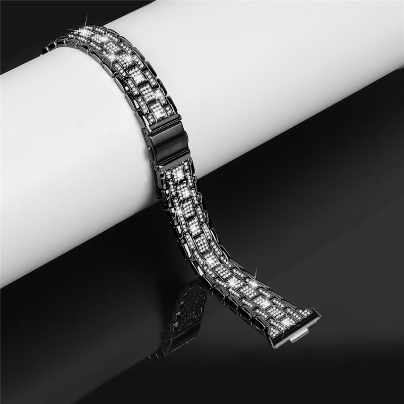 Ανταλλακτικό λουράκι Metal Strass Watch Band Huawei Watch Fit 3 / 4 / 4 Pro Black
