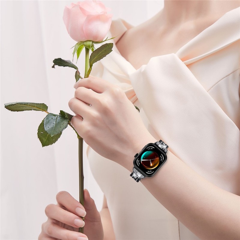 Ανταλλακτικό λουράκι Metal Strass Watch Band Huawei Watch Fit 3 / 4 / 4 Pro Black