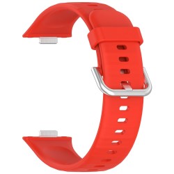 Ανταλλακτικό λουράκι Silver Buckle QuickFit Huawei Watch Fit 3 / 4 / 4 Pro Silicone Red