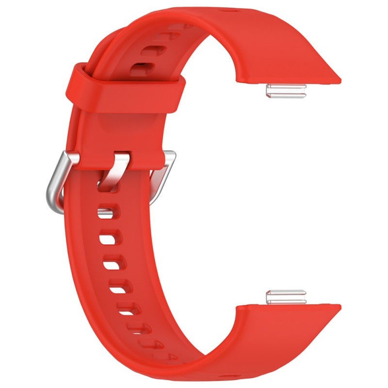 Ανταλλακτικό λουράκι Silver Buckle QuickFit Huawei Watch Fit 3 / 4 / 4 Pro Silicone Red