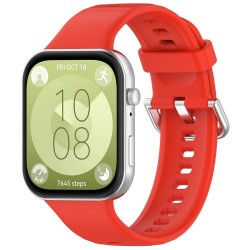 Ανταλλακτικό λουράκι Silver Buckle QuickFit Huawei Watch Fit 3 / 4 / 4 Pro Silicone Red