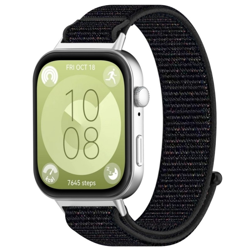 Ανταλλακτικό λουράκι QuickFit Huawei Watch Fit 3 / 4 / 4 Pro Nylon Black