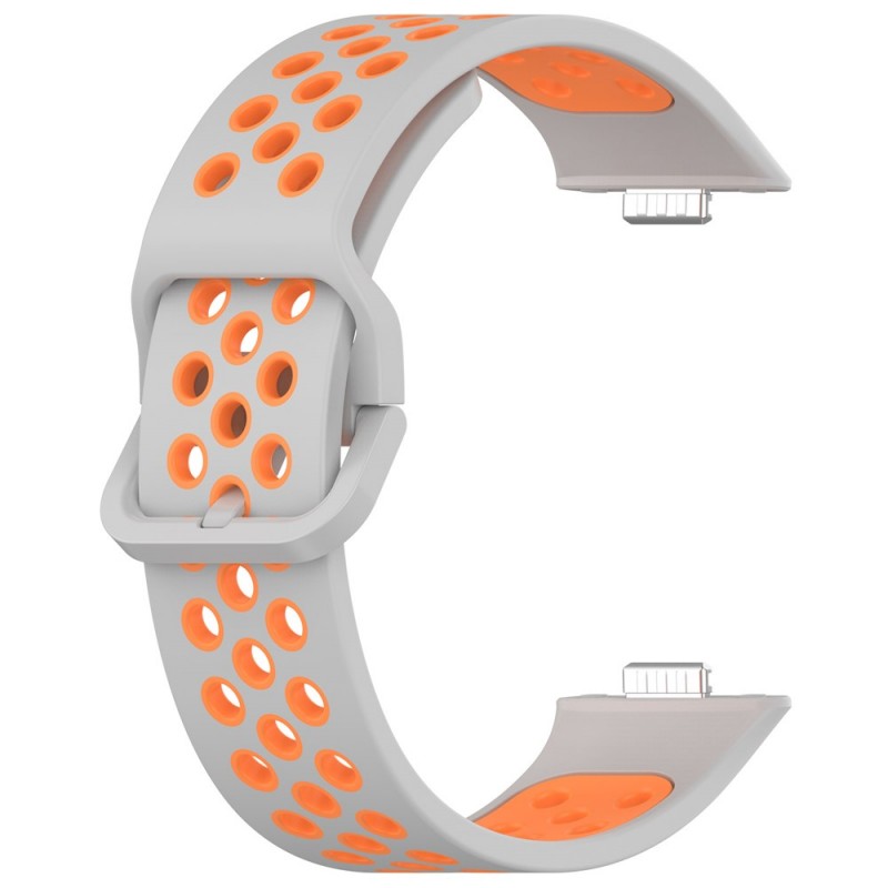 Ανταλλακτικό λουράκι Dual Color QuickFit Huawei Watch Fit 3 / 4 / 4 Pro Silicone Grey / Orange
