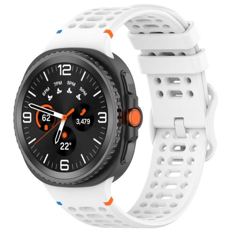 Ανταλλακτικό λουράκι Breathable Silicone Strap για Samsung Galaxy Watch 8 / Classic White
