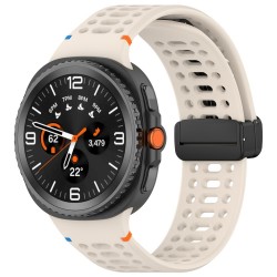 Ανταλλακτικό λουράκι Breathable Silicone Magnetic Strap για Samsung Galaxy Watch 8 / Classic Beige