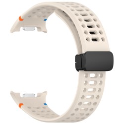 Ανταλλακτικό λουράκι Breathable Silicone Magnetic Strap για Samsung Galaxy Watch 8 / Classic Beige