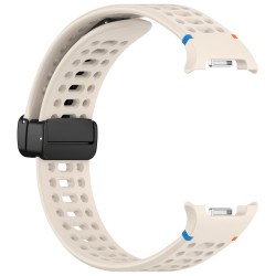 Ανταλλακτικό λουράκι Breathable Silicone Magnetic Strap για Samsung Galaxy Watch 8 / Classic Beige