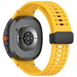 Ανταλλακτικό λουράκι Breathable Silicone Magnetic Strap για Samsung Galaxy Watch 8 / Classic Yellow
