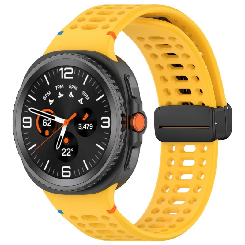 Ανταλλακτικό λουράκι Breathable Silicone Magnetic Strap για Samsung Galaxy Watch 8 / Classic Yellow
