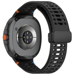 Ανταλλακτικό λουράκι Breathable Silicone Magnetic Strap για Samsung Galaxy Watch 8 / Classic Black