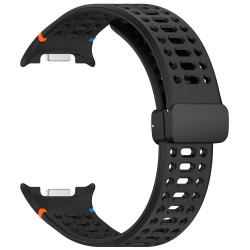 Ανταλλακτικό λουράκι Breathable Silicone Magnetic Strap για Samsung Galaxy Watch 8 / Classic Black