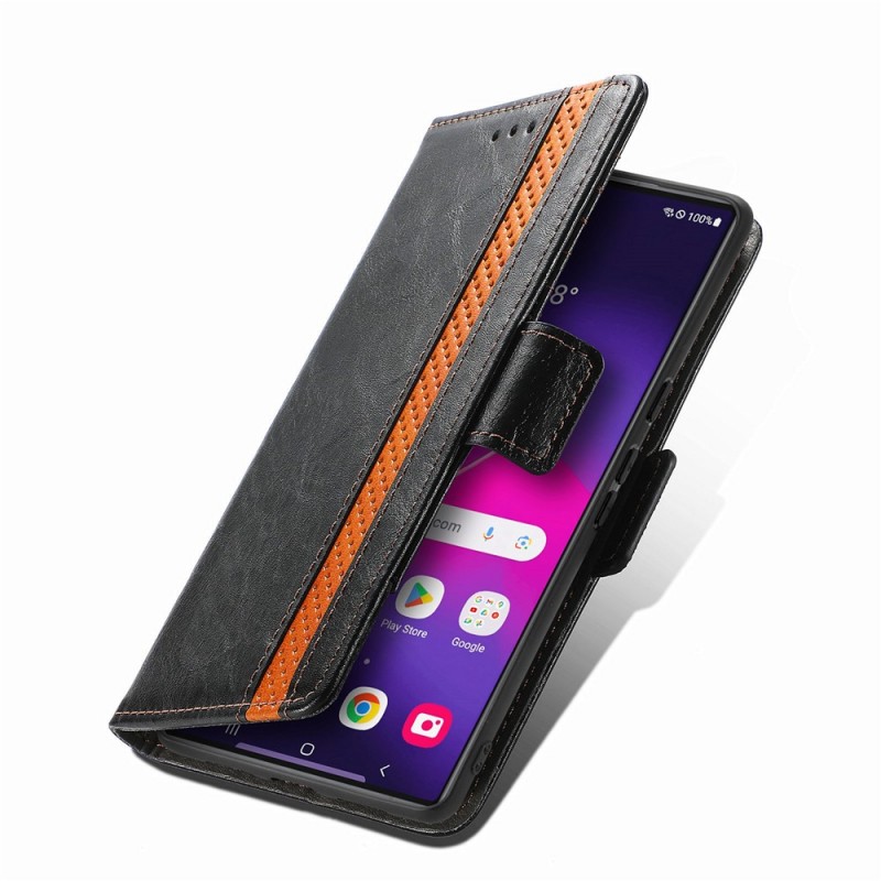 Θήκη Leather Card Holder Cover Stand Samsung Galaxy S24 Ultra 5G S928 Black