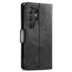 Θήκη Leather Card Holder Cover Stand Samsung Galaxy S24 Ultra 5G S928 Black