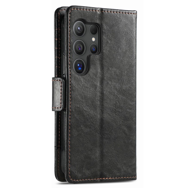 Θήκη Leather Card Holder Cover Stand Samsung Galaxy S24 Ultra 5G S928 Black
