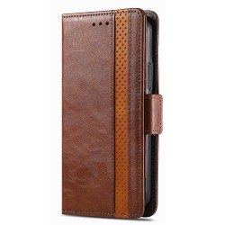 Θήκη Leather Card Holder Cover Stand Samsung Galaxy S24 Ultra 5G S928 Brown