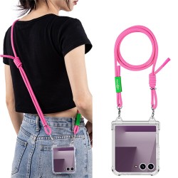 Θήκη Airbag Hinge Cover with Black Strap Samsung Galaxy Z Flip7 SM-F766 5G Transparent