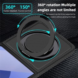 Θήκη Carbon Fiber with Magnetic Ring Bracket Samsung Galaxy Z Flip7 SM-F766 5G Black