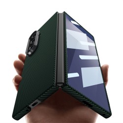 Θήκη Carbon Fiber Cover with Tempered Glass Samsung Galaxy Z Fold7 5G SM-F966 Black