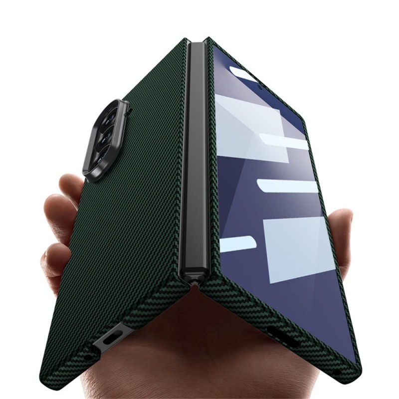 Θήκη Carbon Fiber Cover with Tempered Glass Samsung Galaxy Z Fold7 5G SM-F966 Black