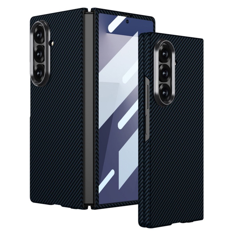 Θήκη Carbon Fiber Cover with Tempered Glass Samsung Galaxy Z Fold7 5G SM-F966 Blue
