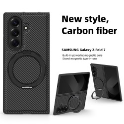 Θήκη Carbon Fiber Magsafe Magnetic Bracket Cover Samsung Galaxy Z Fold7 5G SM-F966 Black