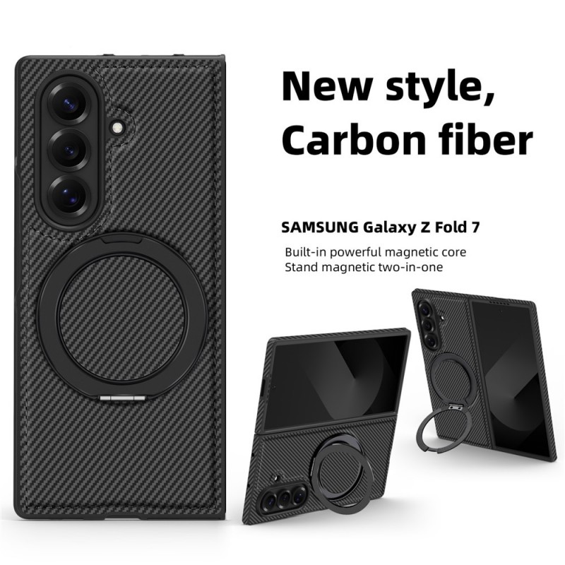 Θήκη Carbon Fiber Magsafe Magnetic Bracket Cover Samsung Galaxy Z Fold7 5G SM-F966 Black