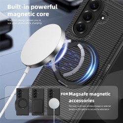 Θήκη Carbon Fiber Magsafe Magnetic Bracket Cover Samsung Galaxy Z Fold7 5G SM-F966 Black