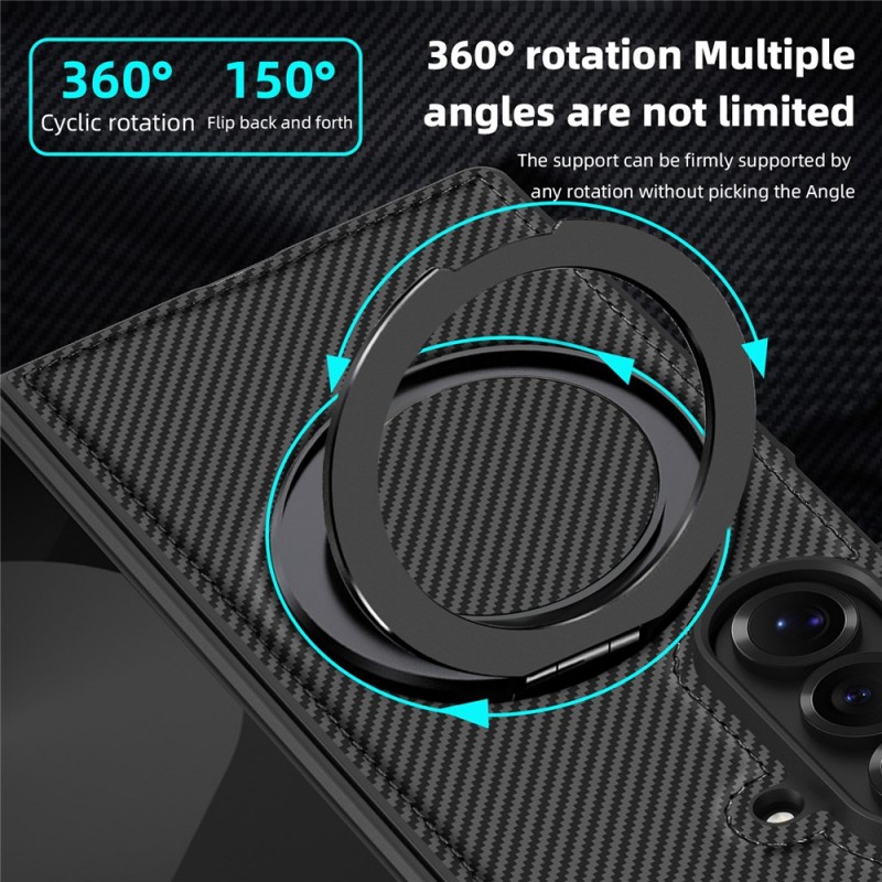 Θήκη Carbon Fiber Magsafe Magnetic Bracket Cover Samsung Galaxy Z Fold7 5G SM-F966 Black