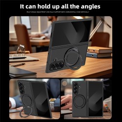 Θήκη Carbon Fiber Magsafe Magnetic Bracket Cover Samsung Galaxy Z Fold7 5G SM-F966 Black