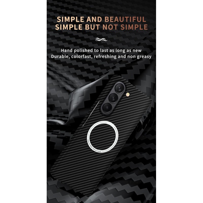 Θήκη Carbon Aramid Fiber Magsafe Cover Dual Color Samsung Galaxy Z Fold7 5G SM-F966 Black/Blue Θήκη Carbon Aramid Fiber Magsafe Cover Dual Color Samsung Galaxy Z Fold7 5G SM-F966 Black/Blue