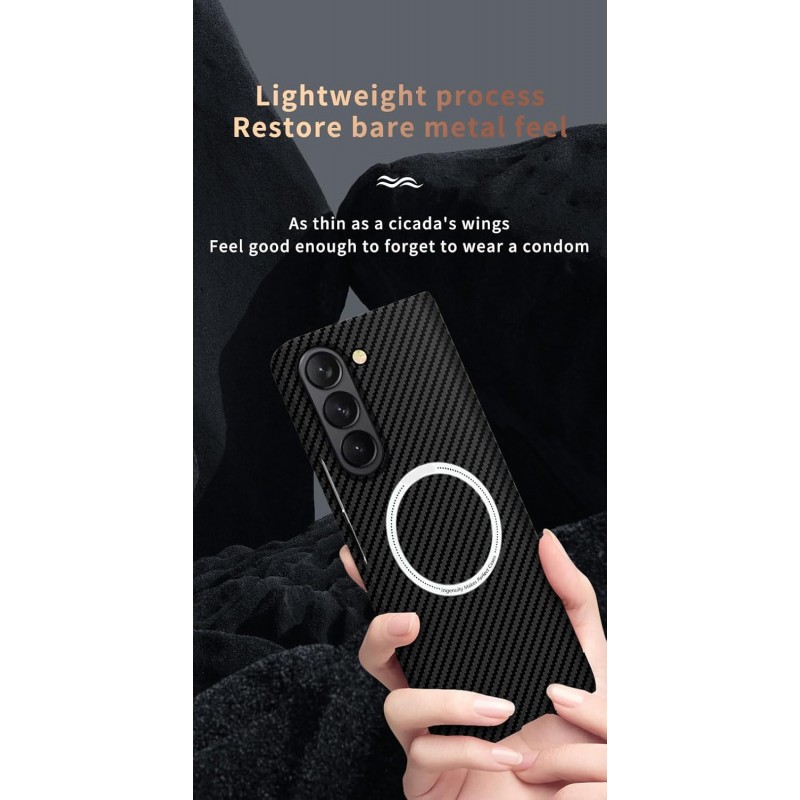 Θήκη Carbon Aramid Fiber Magsafe Cover Dual Color Samsung Galaxy Z Fold7 5G SM-F966 Black/Blue Θήκη Carbon Aramid Fiber Magsafe Cover Dual Color Samsung Galaxy Z Fold7 5G SM-F966 Black/Blue